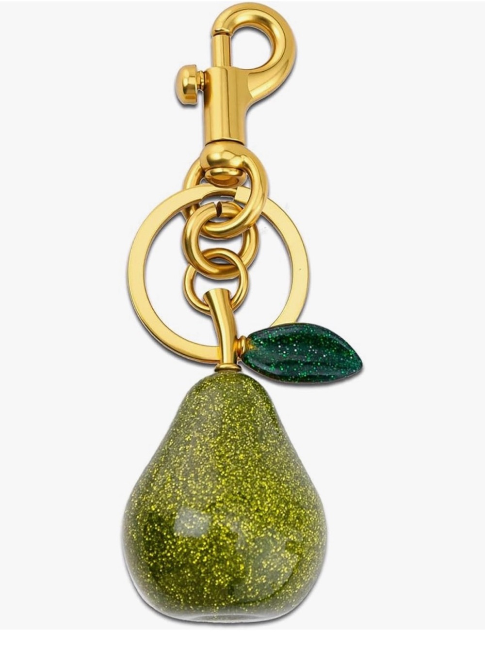 Green Handbag Charm or Key Chain  with Gold Accents. New - Picture 2 of 5